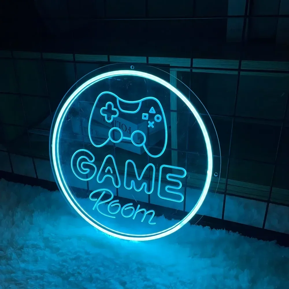 Imagem -03 - Sinal de Néon Personalizado Sala de Jogos Decoração do Quarto do Gamer Grave Neon para Gaming Room Deco Luz de Néon Personalizada Usb na Parede