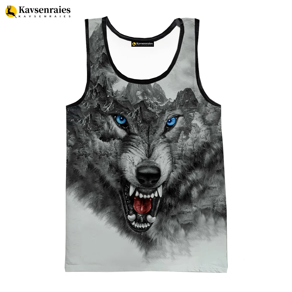 

Wolf 3D Printed Tank Tops Men's Clothing Summer Casual Wolf Sleeveless Shirts Hip Hop Streetwear Oversized Tops Tees Ropa Hombre