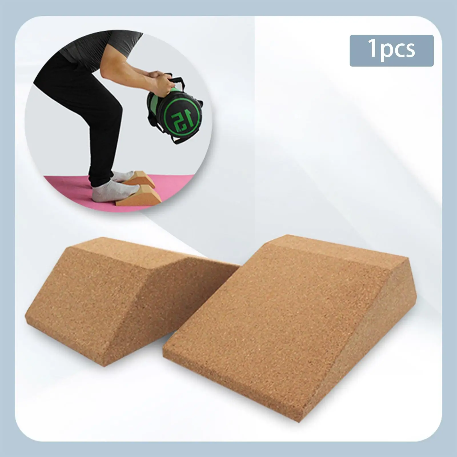 Cork Squat Wedge Yoga Block Slant Board Squat Ramp Non Slip Lightweight Exercise Brick for Workout Fitness Stretching