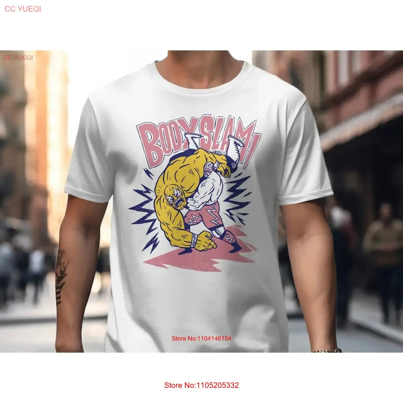 تي شيرت Retro Wrestling Body Slam تي شيرت مصارع كلاسيكي فريد من نوعه لمحبي عتيق مريح ومتعدد الاستخدامات قليلاً