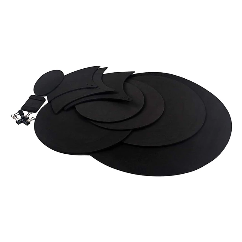 Cymbal Drum Mute Pads Drum Mute Pad Mat Fur Pad Sound Off Blocks Belt Mat For Drum Practice Dampener Pad Set Drum Silencer