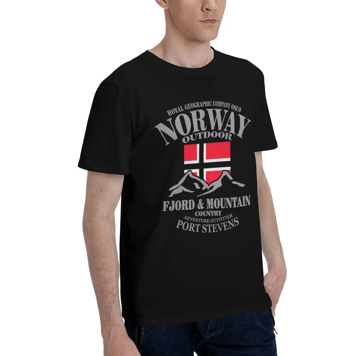 Summer Norway Flag Fjord Mountain 100% Cotton Casual Breathable Confortable T-Shirt Mens Designer Clothes Tshirts Men