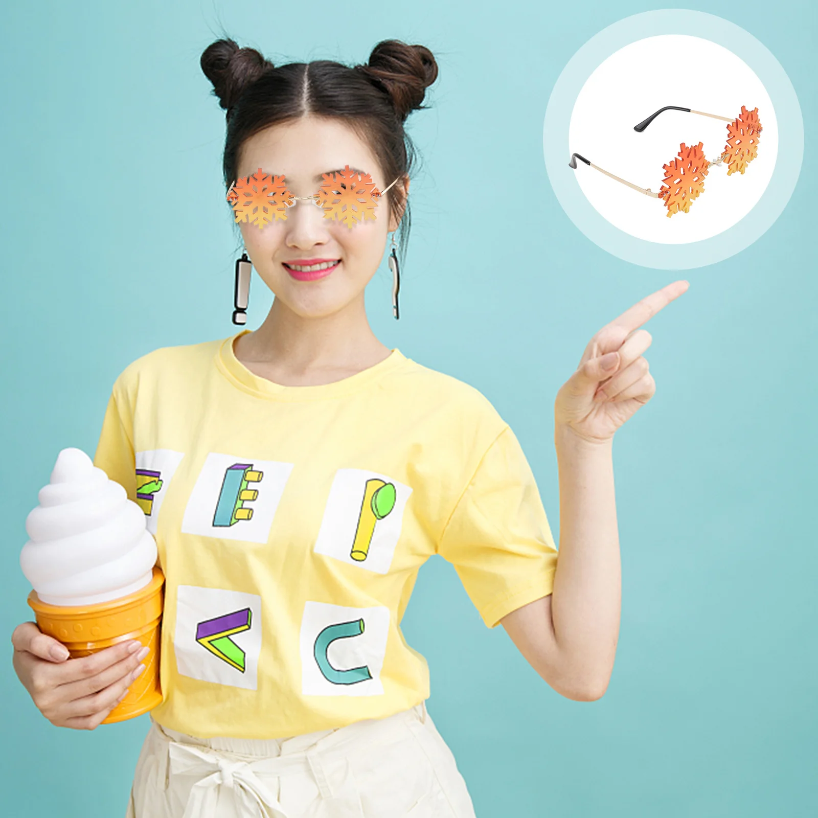 

1pc Mirror Sunglasses Exquisite Stylish Eyewear Unique Design Bright Color Unisex All Face Shapes Party Prop Decorative Glasses