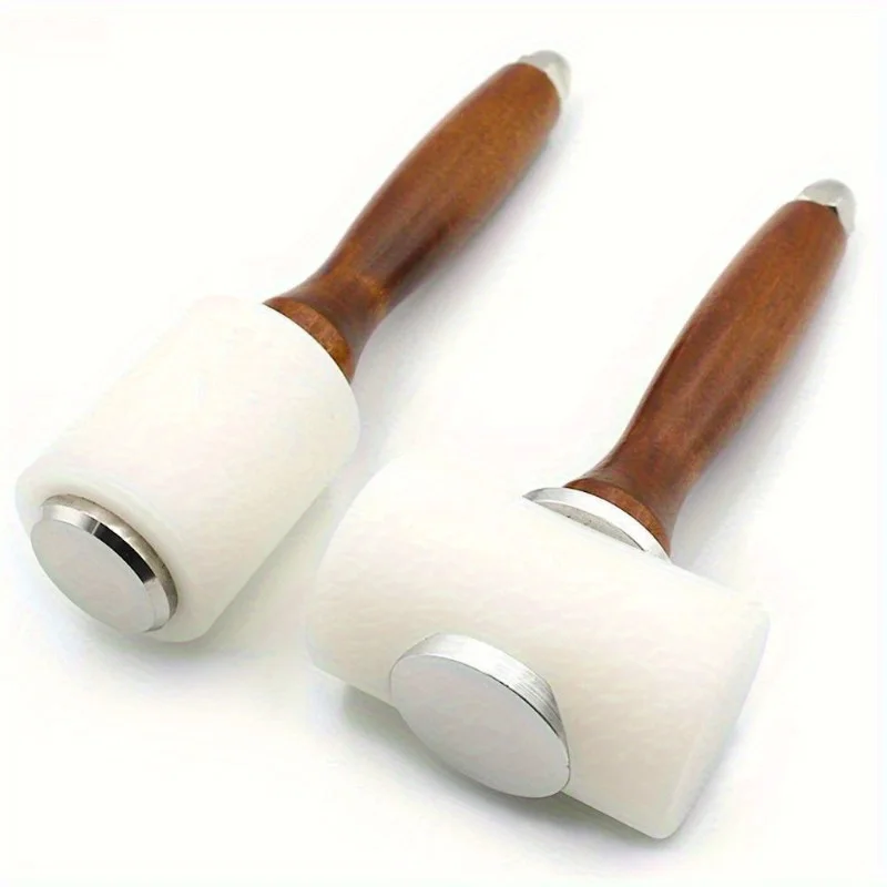 1/2 Stuks Professionele Leathercraft Hamers Nylon Hamers Met Houten Handvatten Voor Ponsen Afdrukken Diy Projecten Werkgereedschap