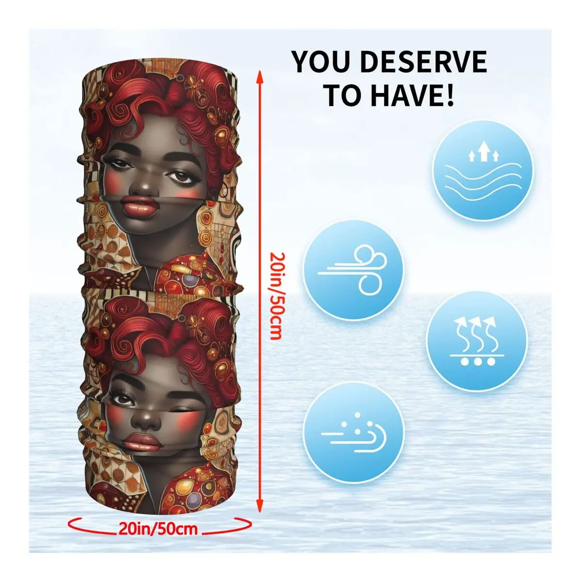 African Women Scarf Neckerchief Neck Face Mask Polyester