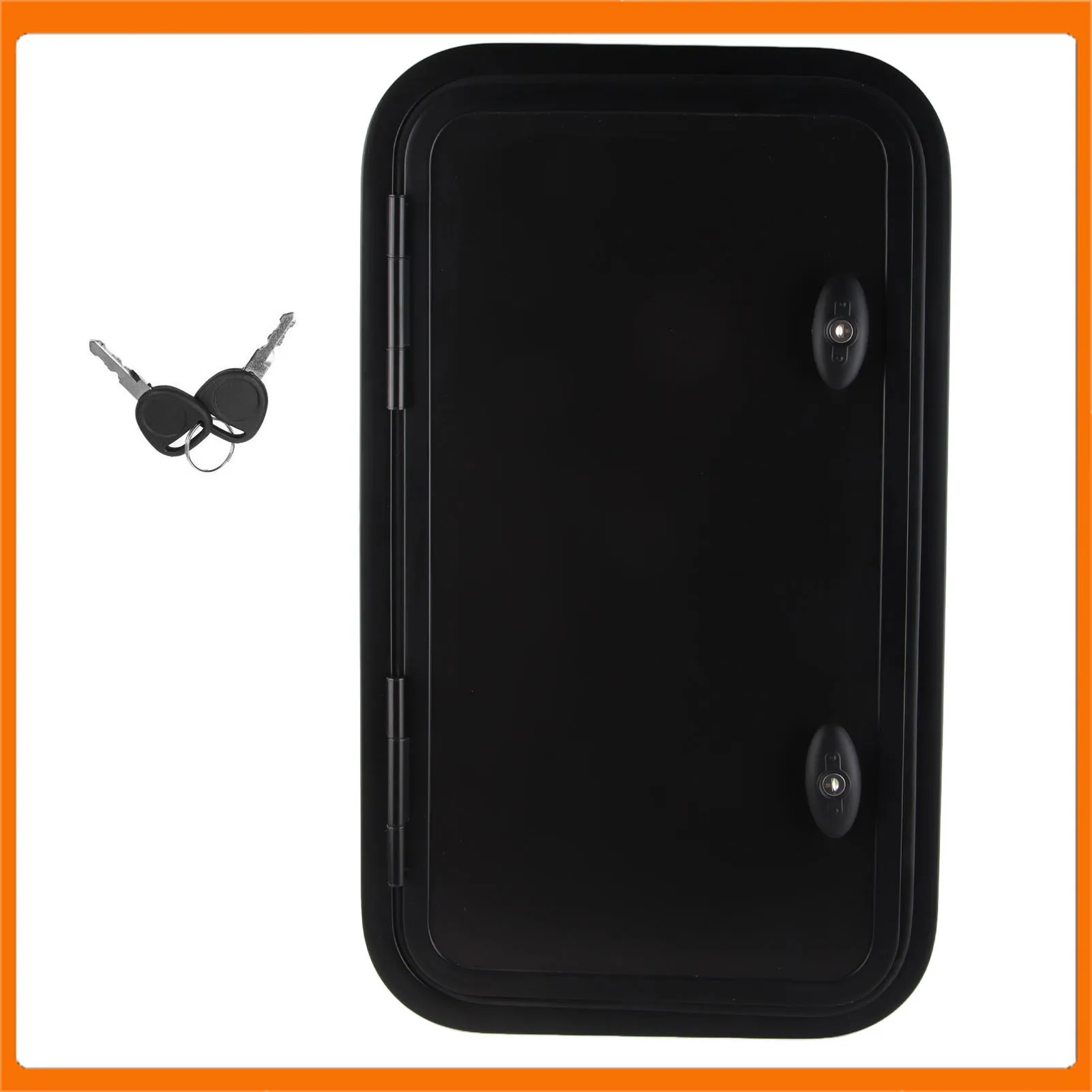 

Люк для хранения на колесах Люк для хранения на колесах с замком и ключом Прочный закругленный угол Черная дверь багажа с защитой от ультрафиолета для кемпера-фургона