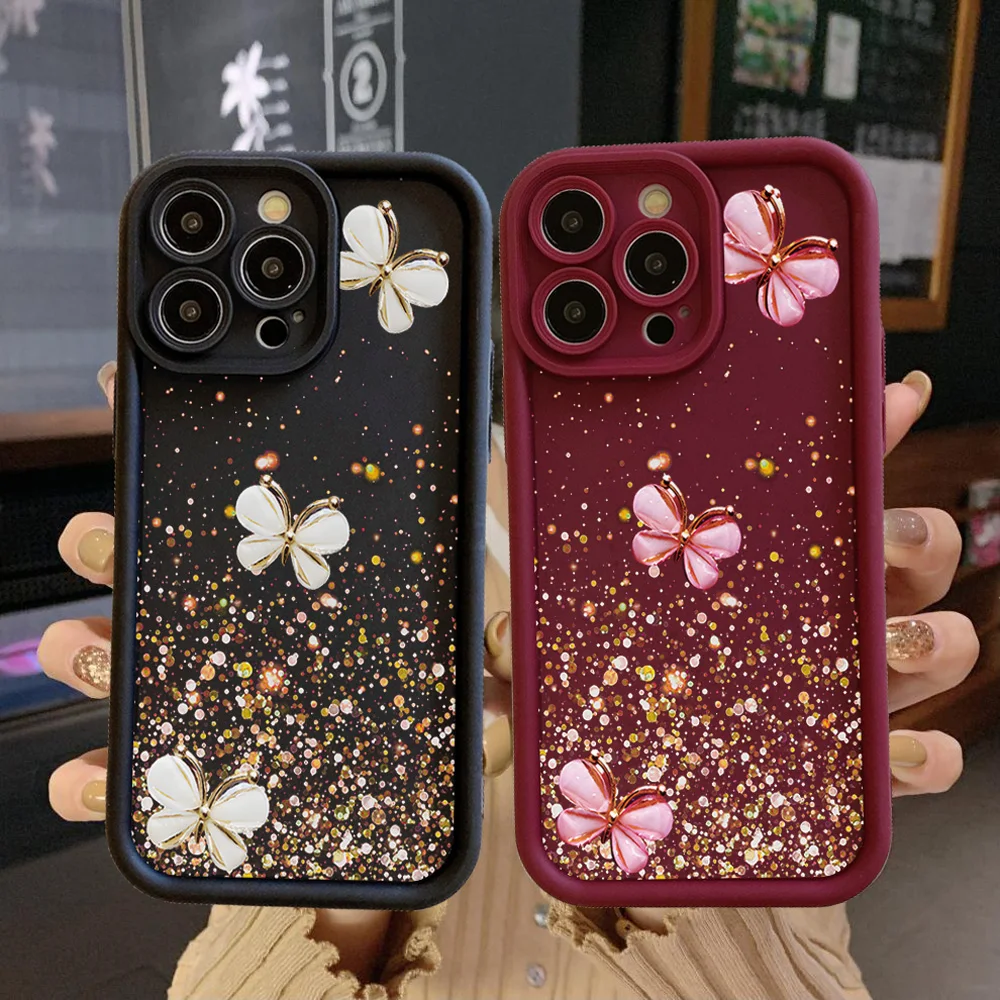 for Realme C67 C53 C51 Note 50 C21Y C25Y C33 C30 C35 9i Luxury Butterfly Full Protective Case Anti Drop Cover