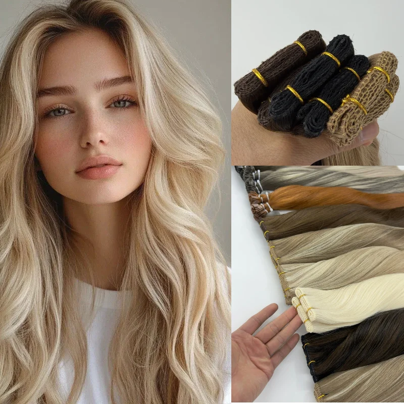 Cheveux vierges humains à 100 %, tissage Super Genius, 20 pouces, 100 g # TFF # Extensions de cheveux pré-cousues bicolores PHCC, haute densité, vente en gros D