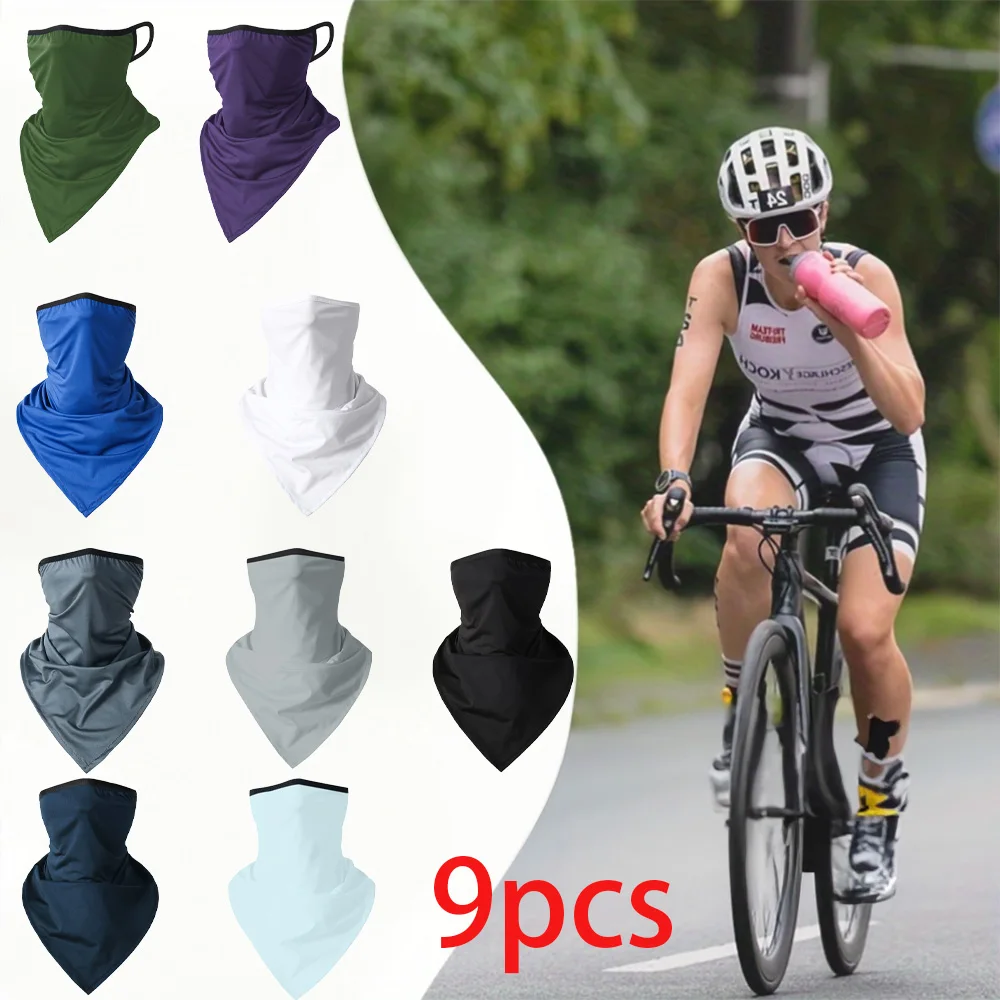 

Многофункциональное дышащее треугольное полотенце для лица, 9 шт. | Весенне-летняя повседневная маска унисекс | Модное и легкое полотенце для лица разных цветов, доступно для использования на открытом воздухе.