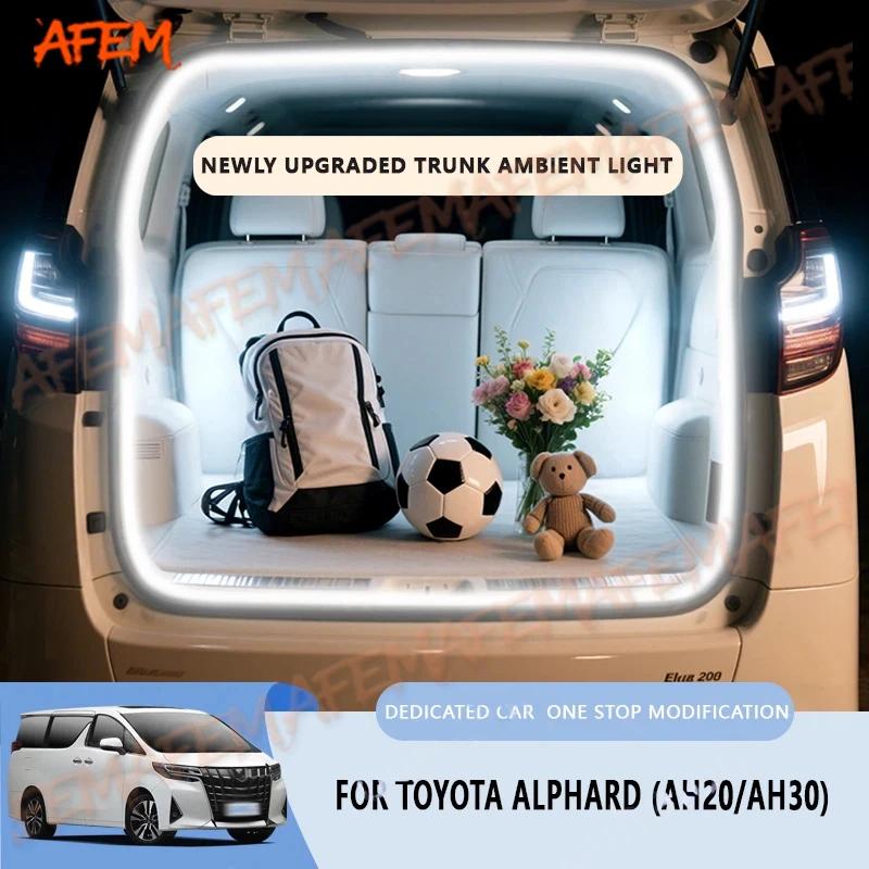 For Toyota Alphard 20/30 Series Prius Trunk Light modification light Atmosphere lights White warm white Rear Trunk LED Light Bar