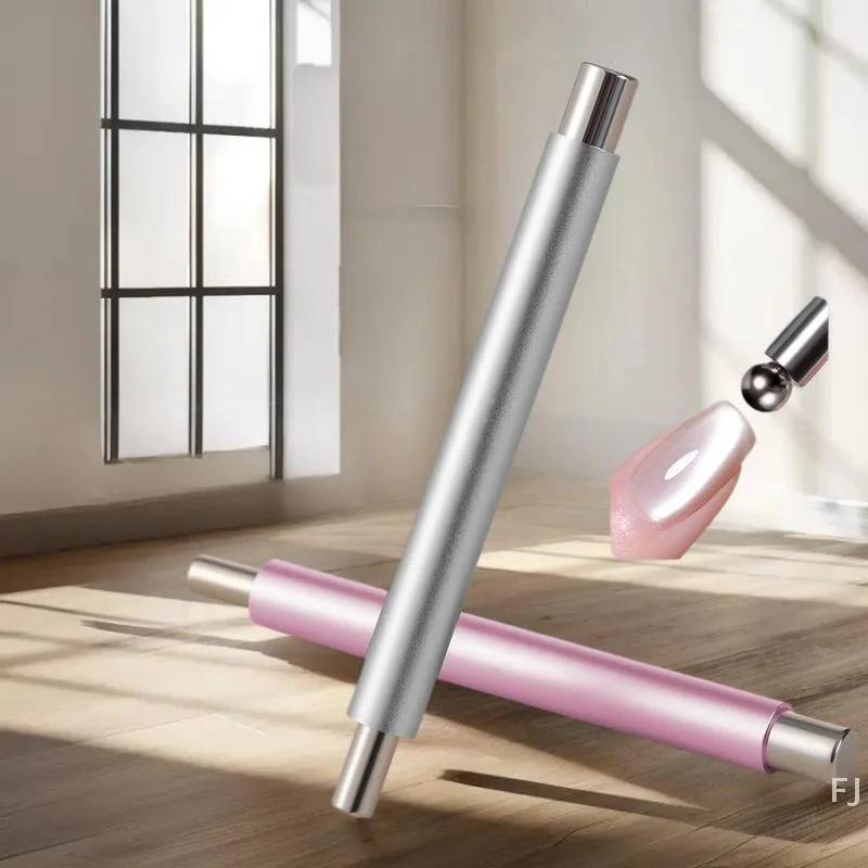 قطعة واحدة من القلم المغناطيسي ذو الرأس المزدوج على شكل أسطوانة سميكة على شكل عين القطة؛ أداة مغناطيس فرنسية من الفولاذ المتين