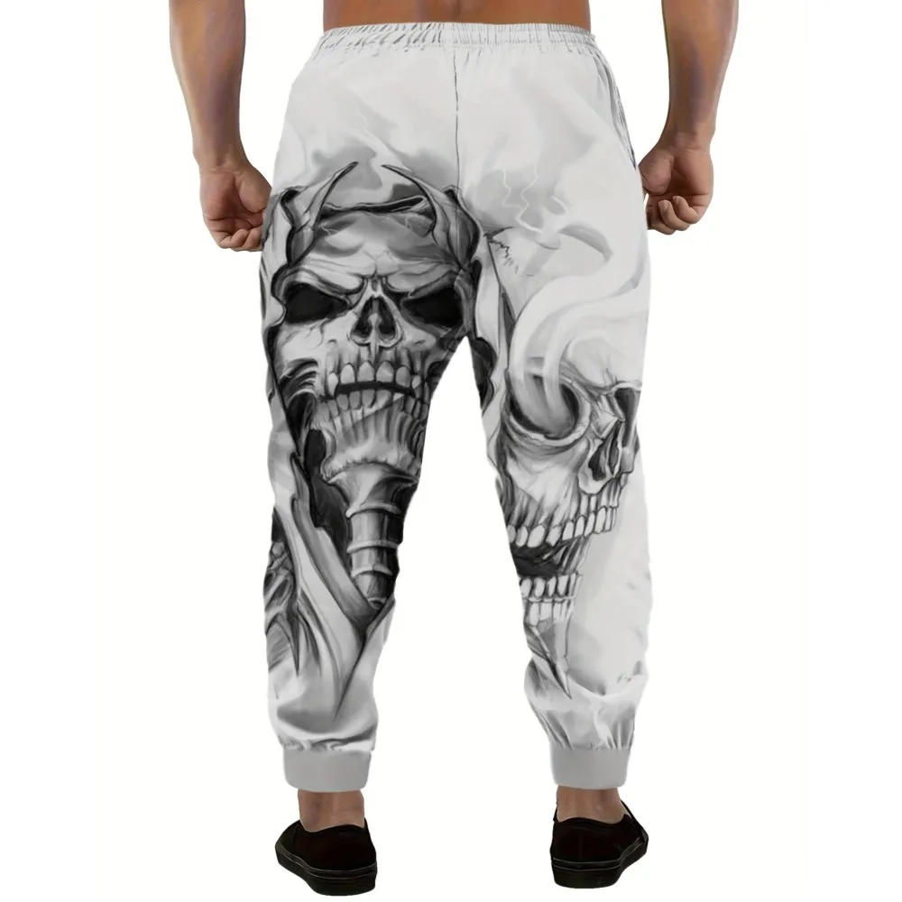 هالوين الرجال 2026 Sweatpants الجمجمة المطبوعة ركض سليم صالح السراويل عارضة صالة السراويل مع جيوب الخريف الشتاء الشارع الشهير #6