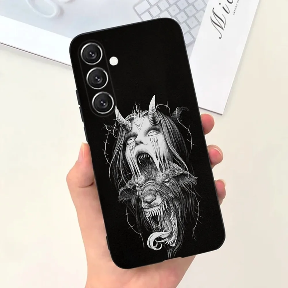 Satanic Scary Skull  Phone Case For Samsung S21,S22 Ultra,S20,S30 plus,S22 plus,S23,S30 ultra 5G Silicone Cover