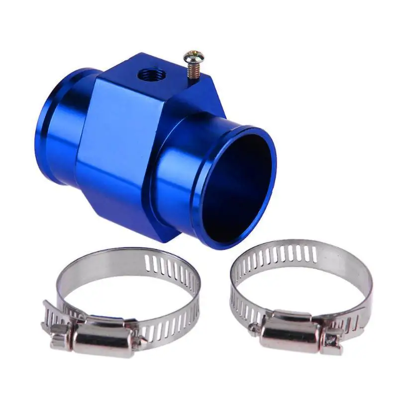 

Universal Blue Water Temperature Temp 1 Set 26mm-40mm Sensor Gauge Joint Pipe Radiator Hose Adapter With 2 Clamps