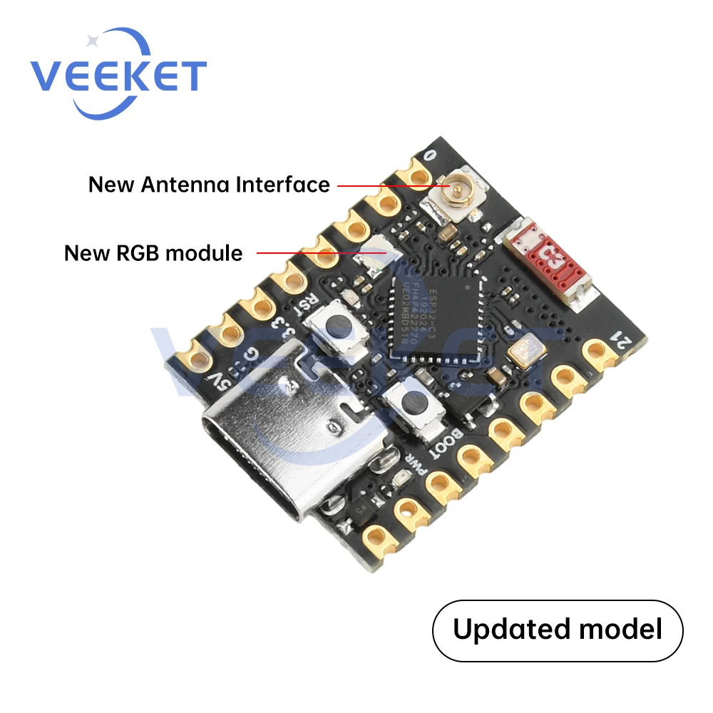ESP32-C3 Entwicklungsboard ESP32 Super Mini Entwicklungsboard Wifi Bluetooth Entwicklungsboard 32-Bit unterstützt Antenne RGB