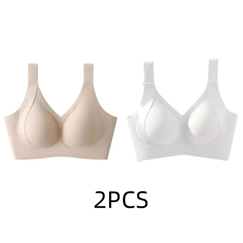 1/2PCS naadloos damesondergoed, dunne stijl, grote borsten, kleine borsten, geen draden, pull-up en anti-verslapping grote maat bh