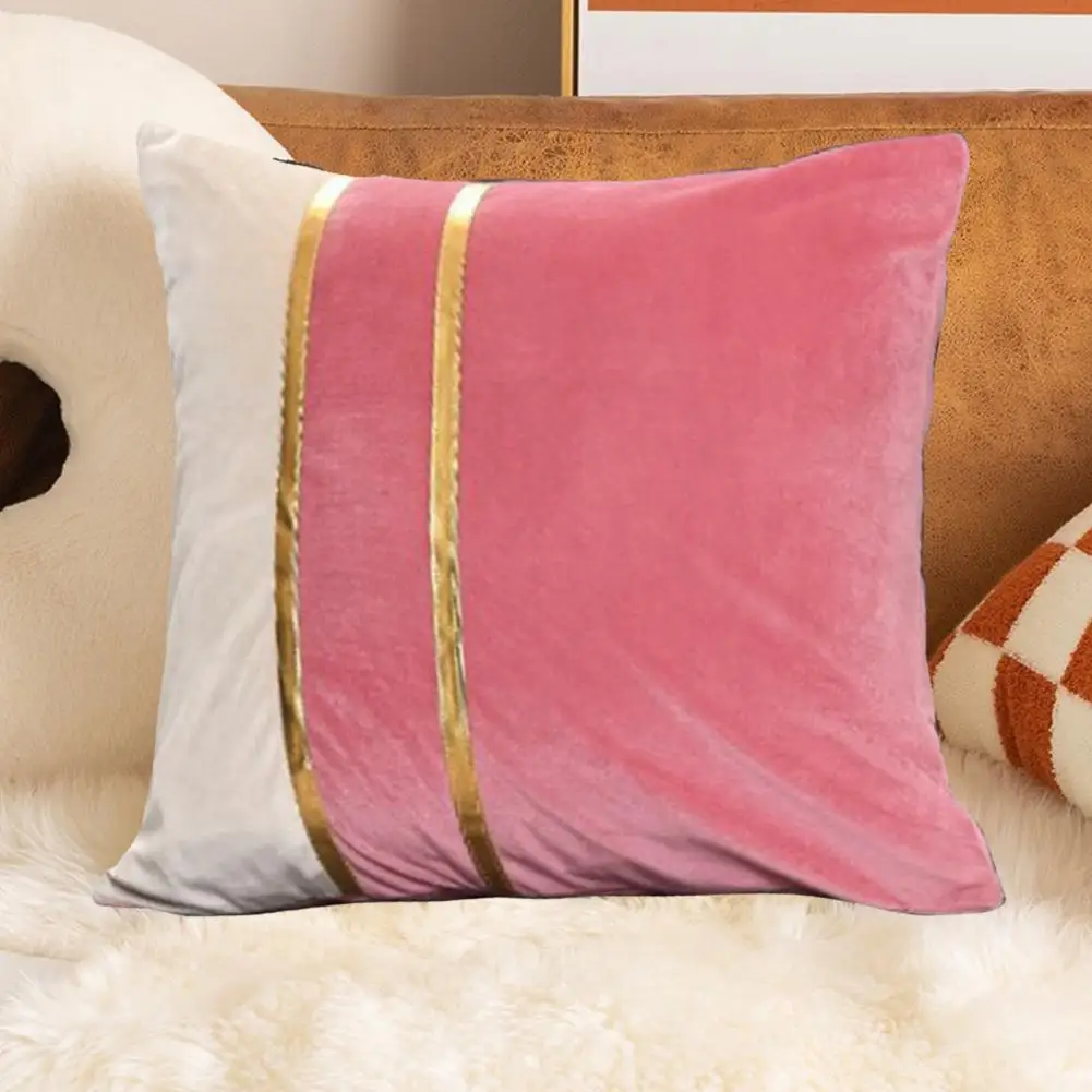 Soft Comfortable Pillowcase for Sofa or Bed Soft Plush Pillow Case with Hidden Zipper for Home Decor Stylish Two-color for Room