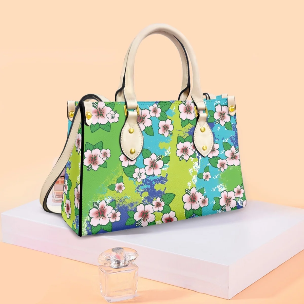 Colorful Hawaiian Flower Pattern Handbags Elegant Party Outdoor Street Messenger Bag Fashion High Quality Small Tote Bag Bolsos