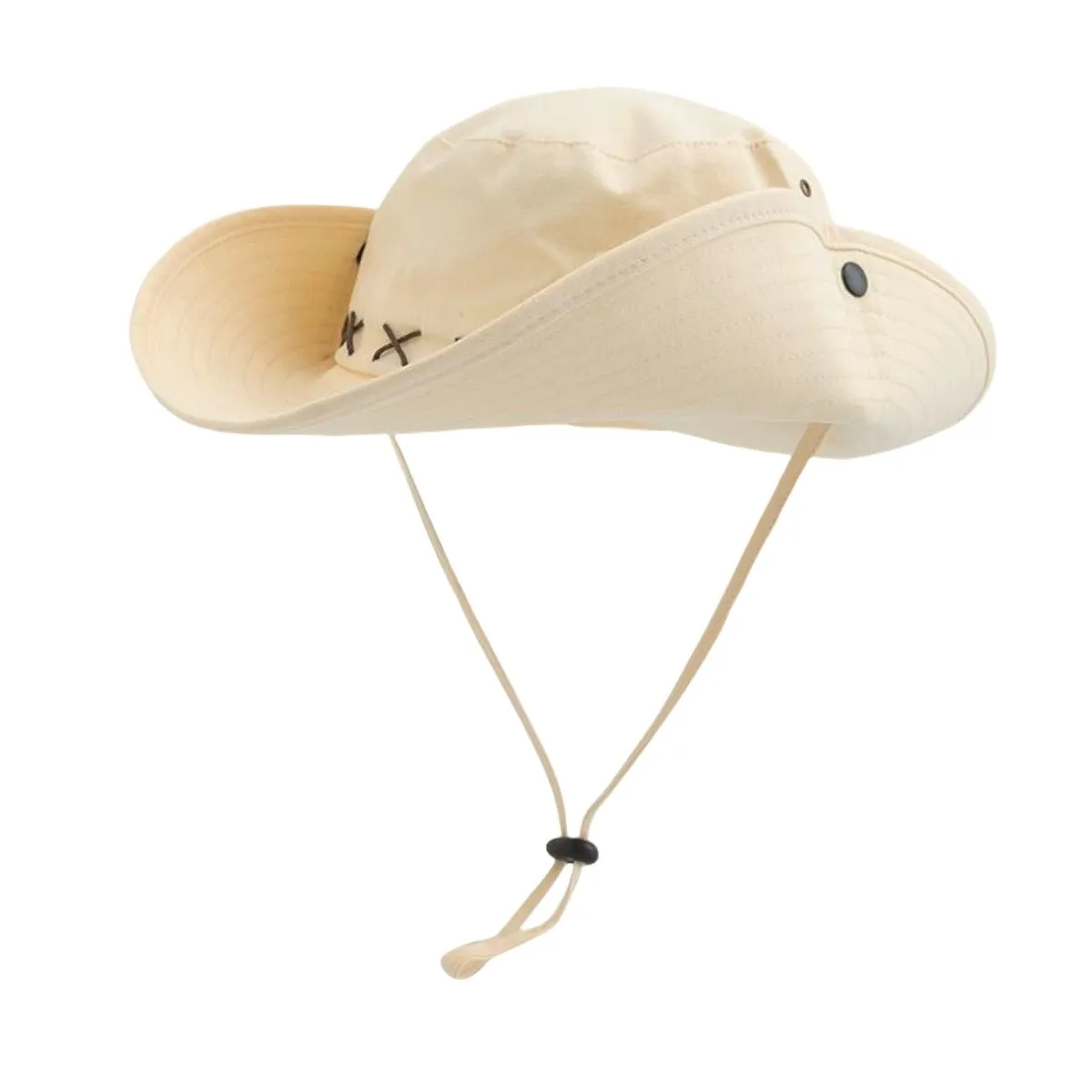 Women\'s Retro Bucket Hat 10cm Wide Brim Cowboy Fisherman Cap Sunscreen Summer Outdoor Fishing Hiking Windproof Bob