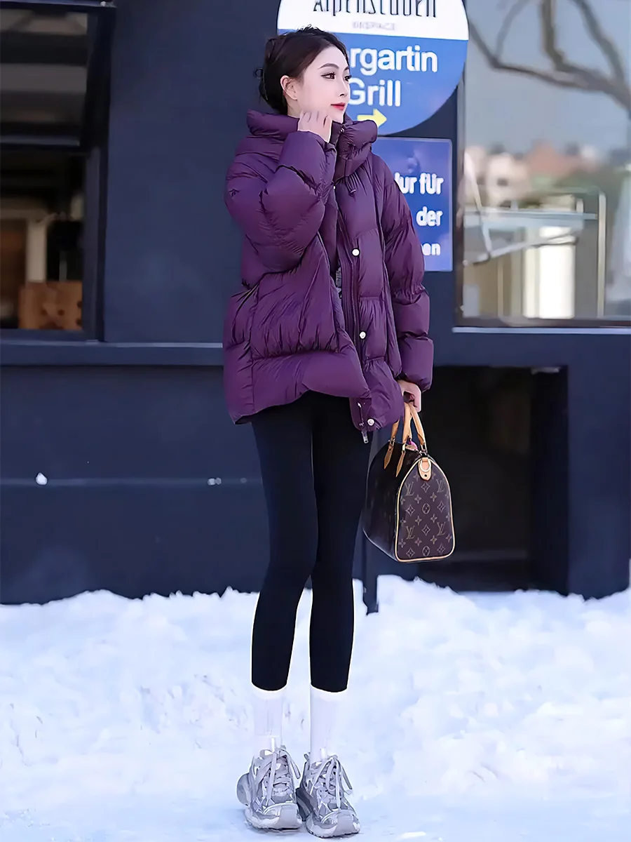 Abrigo de invierno Jaet acolchado de plumón blanco con capucha para mujer, cálido, Sli, dulce, longitud Regular, sin marca