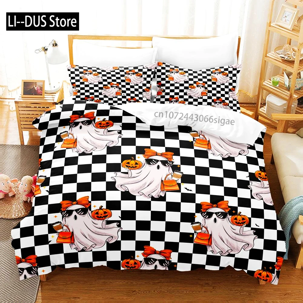 

Happy Halloween Bedding Set 3D Digital Printing 2-3 Piece Set (No Core) Suitable For Bedroom Duvet Cover Set Halloween Decor