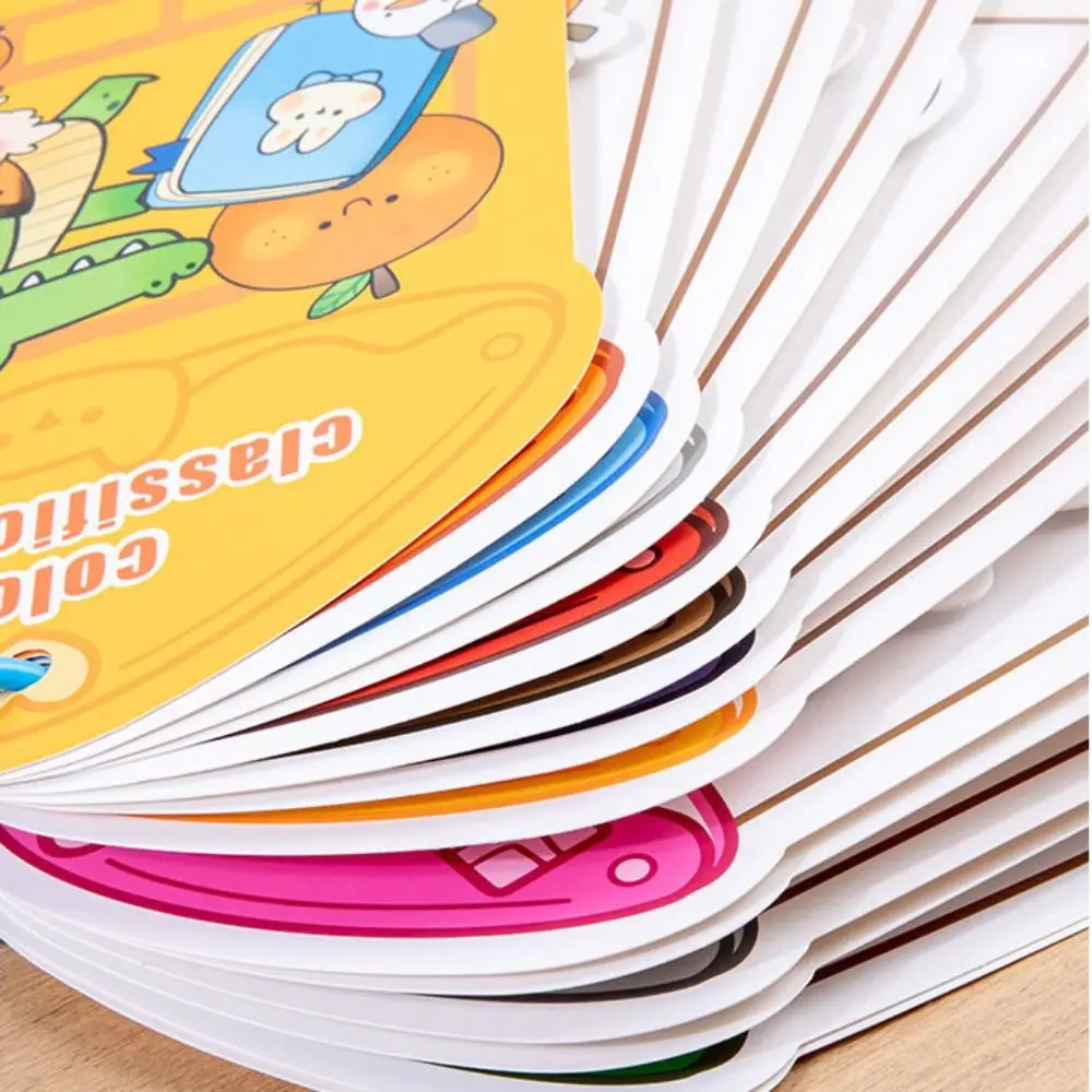 

Repeated Pasting Montessori Quiet Busy Book Color Classification Paper DIY Paste Material Kit Cartoon Education Cognition