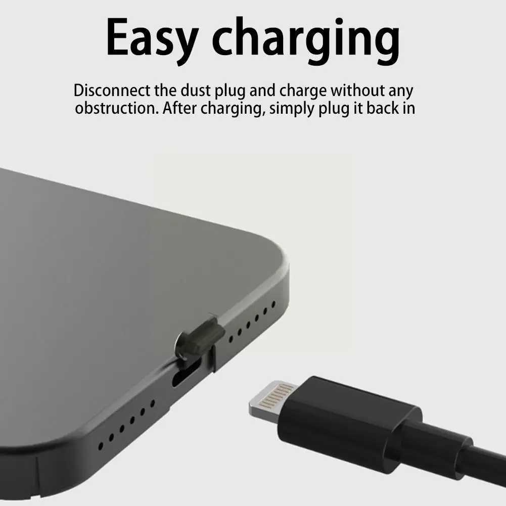 Port de charge de téléphone portable, prise anti-poussière pour iPhone, port USB de type C, protecteur, couvercle de prise anti-poussière en silicone, B5Z2