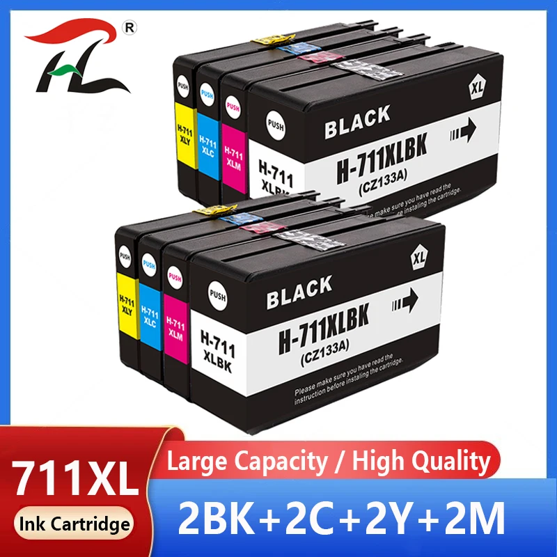 

8 Pack Compatible For HP711 711 for HP 711XL Ink Cartridge for HP DesigJet T120 T520 T120 24 T120 610 T520 24 T520 Printer