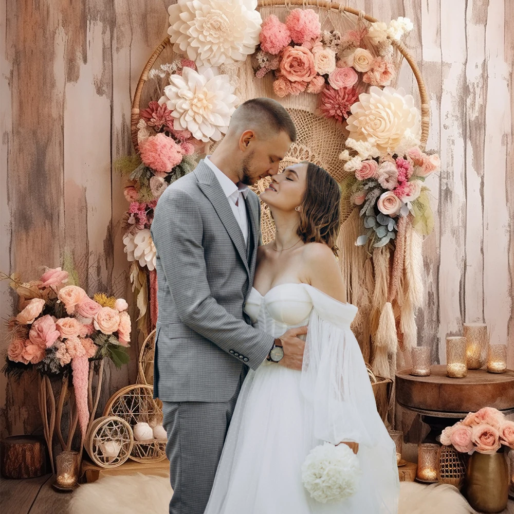 Bonvvie matrimonio sfondo floreale fotografia fiori porta matrimonio addio al nubilato Baby Birthday Party Photo Background Studio Prop