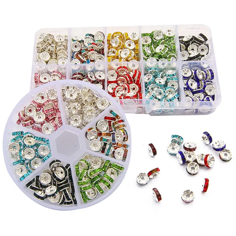 Wheel Spacer 180pcs/box Beaded Spacer Round Color Diamond Ring Diamond Spacer DIY Jewelry Accessories Handmade