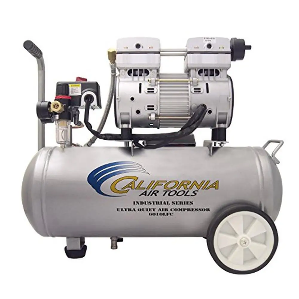 Ultra Quiet 1.0 HP Oil-Free Industrial Air Compressor 6.0-Gallon Cleaner Air & Longer Lifespan 4.00 CFM at 40 PSI 3.00 CFM at 90