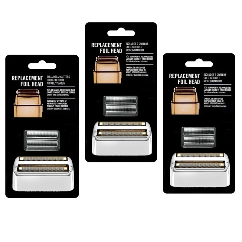 Silver, Replacement Foil & Cutters Compatible With BaByliss PRO Double FXFS2 Metal Electric Shavers