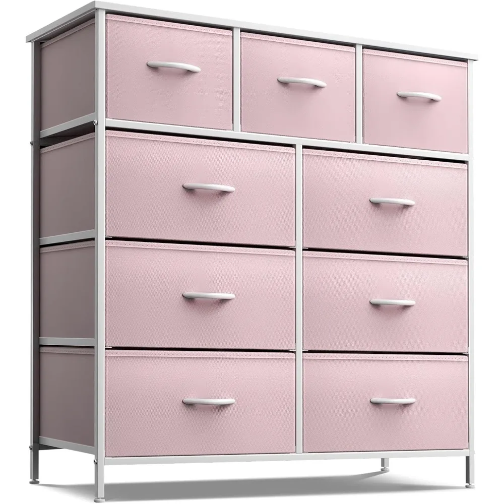 

Dresser with 9 Drawers - Furniture Storage Chest Tower Unit for Bedroom, Hallway, Closet, Office Organization - Steel Frame