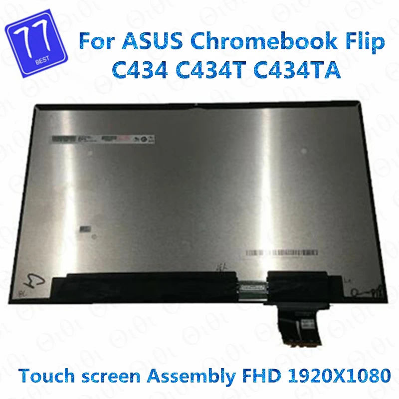 original 140 fhd 1920x1080 touch screen assembly substituicao para asus chromebook flip c434 c434t c434ta 1810014013100 01