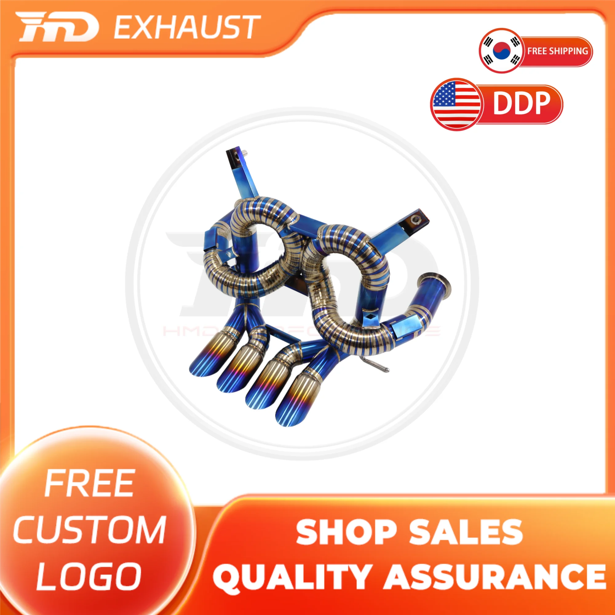 

HMD Hot sale Titanium Exhaust System Performance Catback exhaust for Lamborghini Aventador LP750 4.4T Without Valve Ti Dual Tips