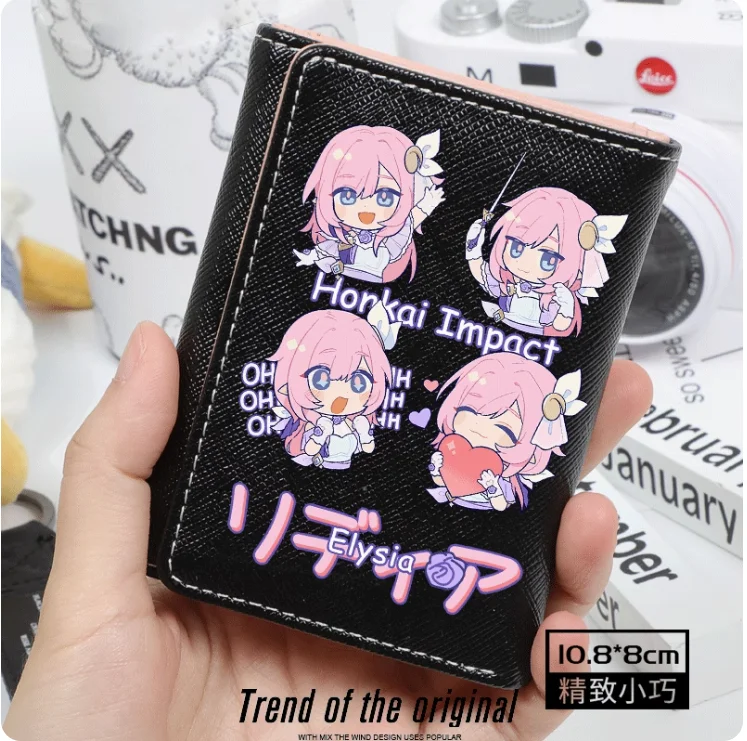 Anime Honkai Impact 3 Elysia Fashion Wallet PU Purse Card Coin Hasp Money Bag Cosplay Gift B219