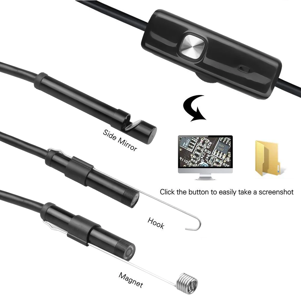 7mm Micro USB Endoscope Camera IP67 Waterproof Industrial Borescope Camera 6 LED Ligth Adjustable Camera For XIAOMI HUAWEI PC