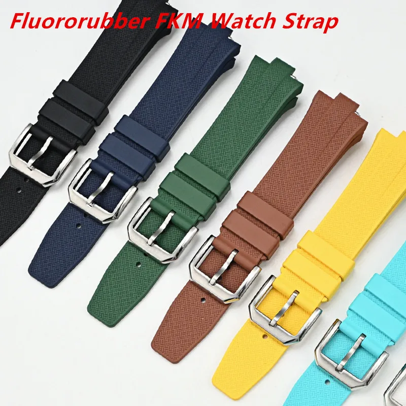 9x26mm Men Women Bracelet Soft Waterproof FKM Fluororubber Watch Strap For Citizen NJ0150 NJ0151ME Colorful series Watchband