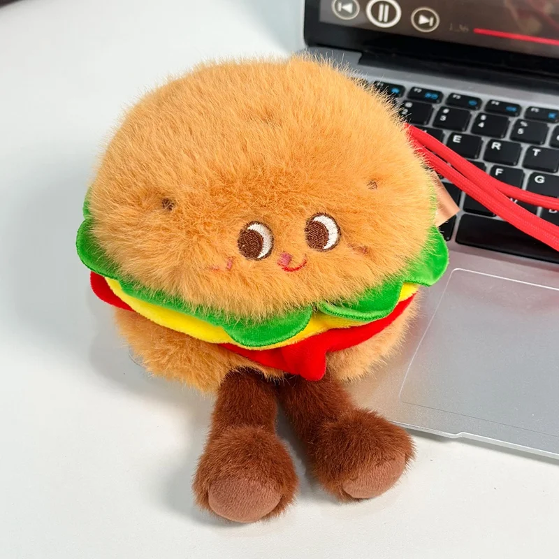 Perfumed Plush Food Doll Pendant Cute Cartoon Pizza Sandwich Doll Keychain Cute Plush Toy Backpack Versatile Pendant Accessories