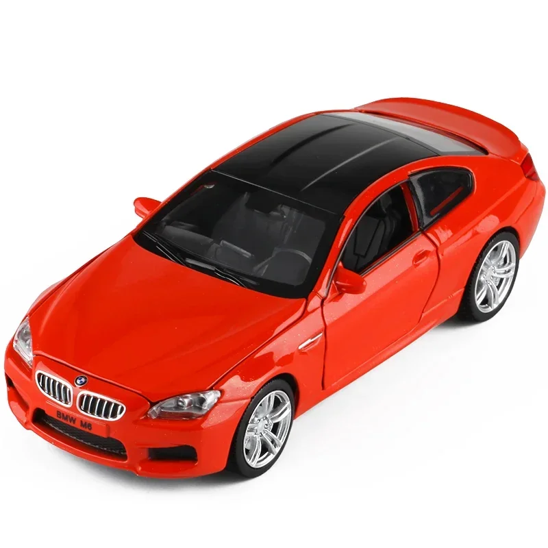 1:32 Simulation BMW M6 Alloy Car Metal Door Coupe Model Sound And Light Pull Back Toy Car Model Collection Decoration Boy Gift