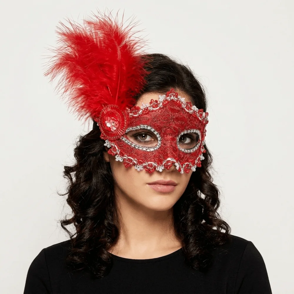 Multicolor Half-Face Mask Lace Seductive Style Masquerade Ball Mask Fancy Prom Masquerade Halloween Festival Party Mask