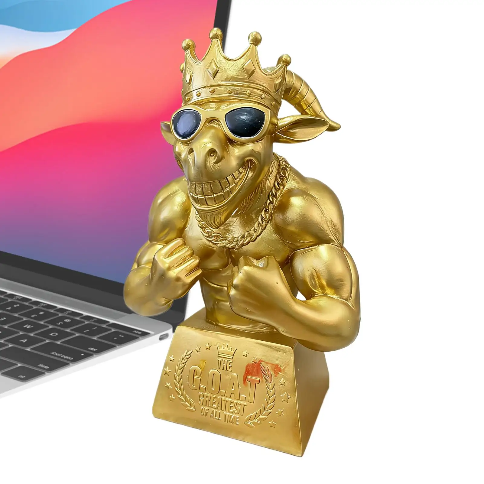 Goat Award Muscle Goat Football Player Award Humorous Desk Figurine for Players Winners Athletes Captains League Home Apartment