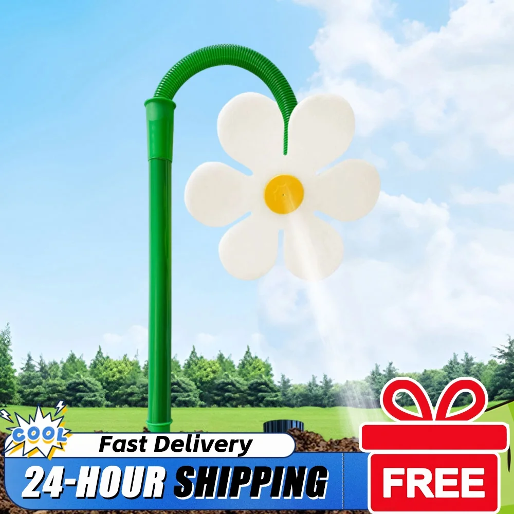Crazy Daisy Sprinkler 360 Rotating Dancing Flower Water Sprinkler Adjustable Fun Irrigation Tool for Kids & Pets Playing
