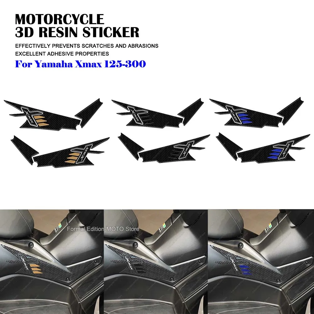 For Yamaha Xmax 125-300 2023 3D Epoxy Resin Stickers Waterproof Scratch-Resistant Motorcycle Side Protection Stickers