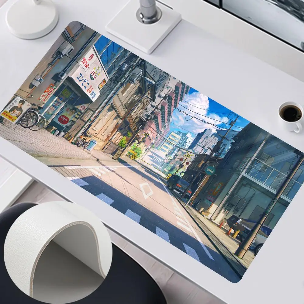 Japanese Street Mouse Pad 900x400mm Home Office Large Mouse Pad Gamer Waterproof PU Leather Desk Mat Computer Mousepad Keyboard