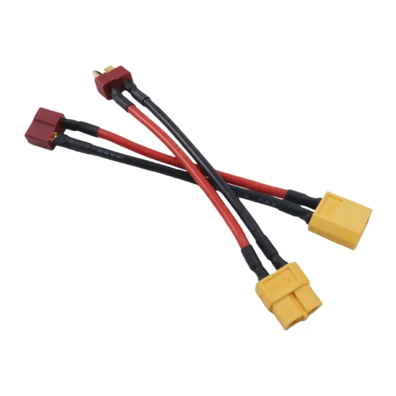 XT60 to Deans T-Plug Male/Female RC Lipo Battery Adapter 10cm Cable 14AWG Silicone Wire for FPV RC Cars