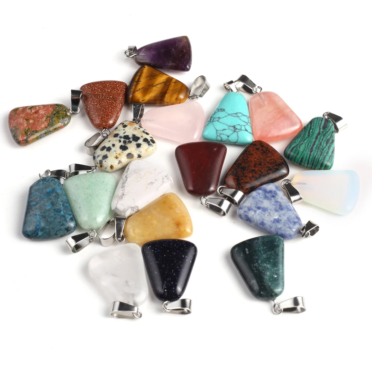 12 Stück/Packung, 16 mm, exquisiter herzförmiger Edelstein-Anhänger, natürlicher Kristall-Achat, Charms für Schmuckherstellung, DIY-Halsketten-Zubehör – Detail 15