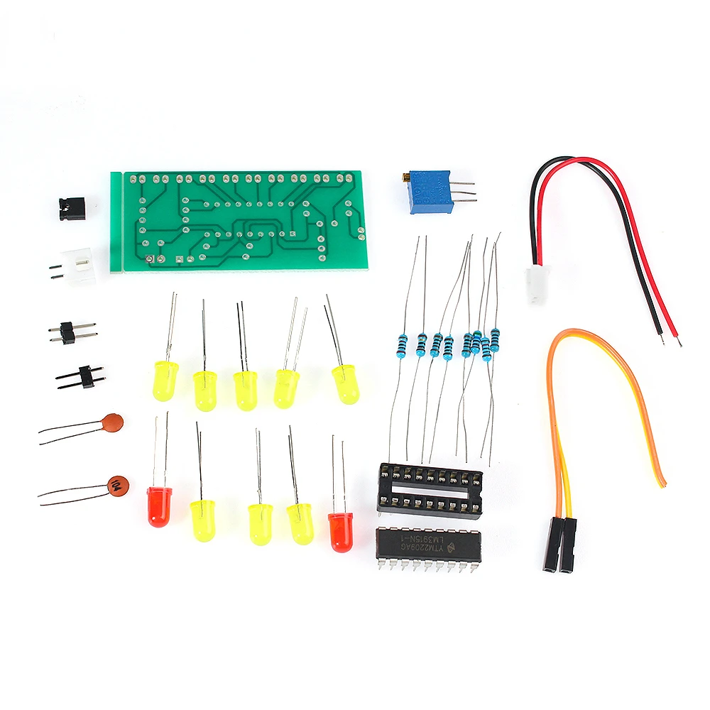 10 LED Sound Audio Spectrum Analyzer Level Indicator Kit  LM3915 DC 9V-12V DIY Electoronics Soldering Practice Set laboratory