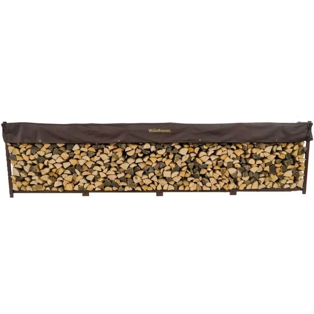 

American-Made Heavy Duty Outdoor Log Rack with Seasoning Cover and Large Capacity