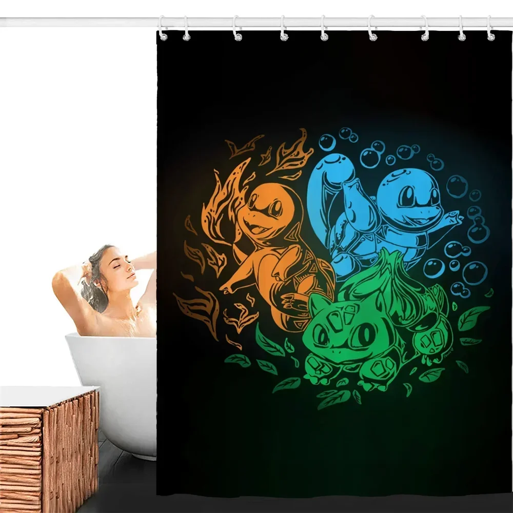 Curtains for Bathroom Shower Curtain Home Tentacles Pokemon Washable Waterproof Fabric Shower Curtain Bathroom Accessories Set